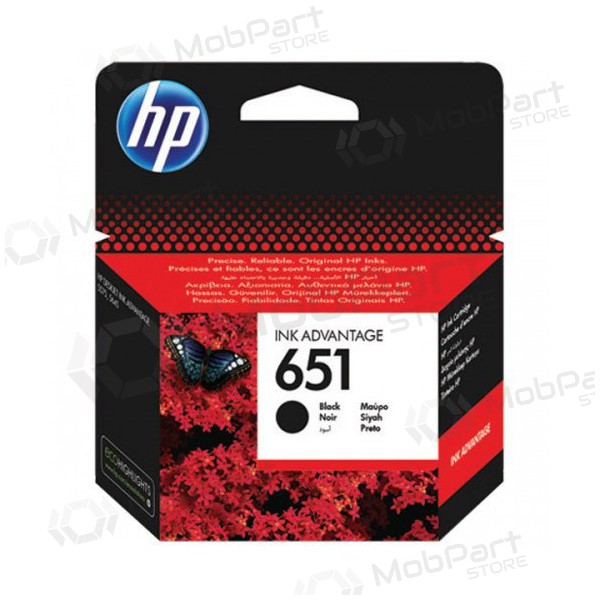 HP No.651 (C2P10AE), schwarze Patrone für Tintenstrahldrucker, 600 Seiten