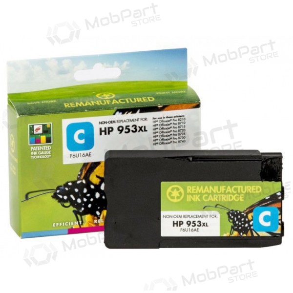 Kompatible Tintenpatrone für HP 953XL Cyan (F6U16AE) mit neuem Static Control Chip, 1.600 Seiten.